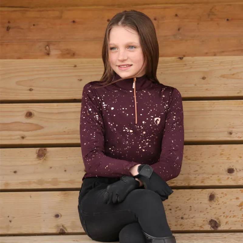 Hy Equestrian Enchanted Base Layer Junior in Plum/Rose Gold