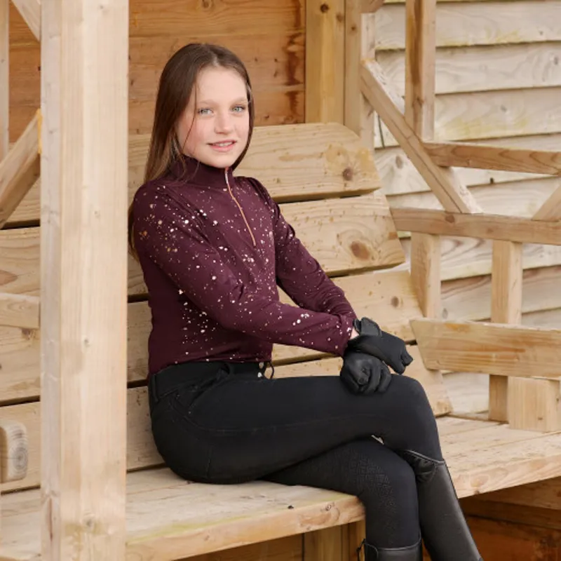 Hy Equestrian Enchanted Base Layer Junior in Plum/Rose Gold