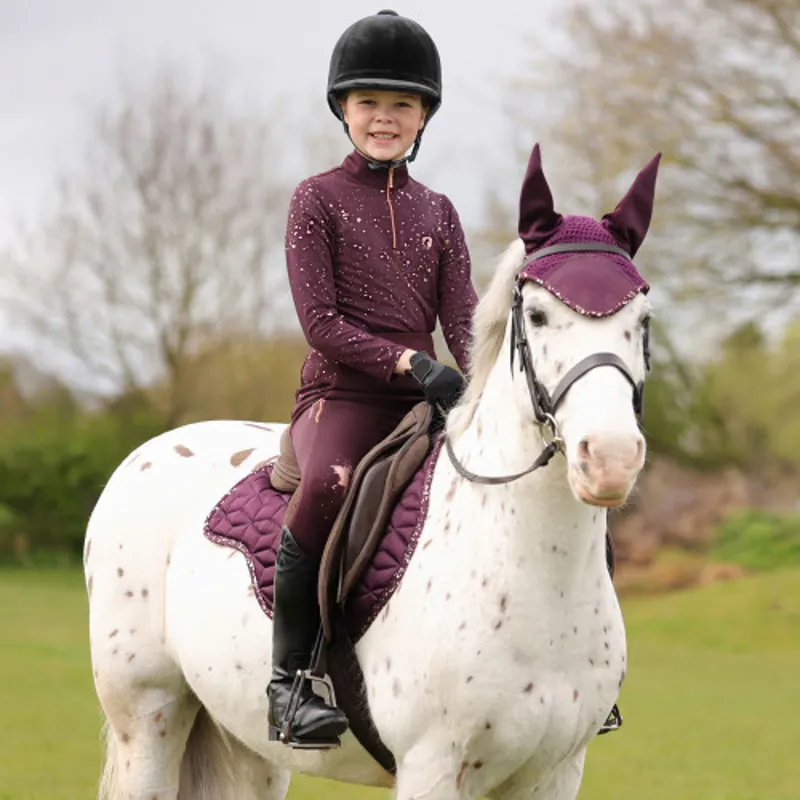 Hy Equestrian Enchanted Base Layer Junior in Plum/Rose Gold