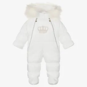 Ivory Crown Baby Snowsuit