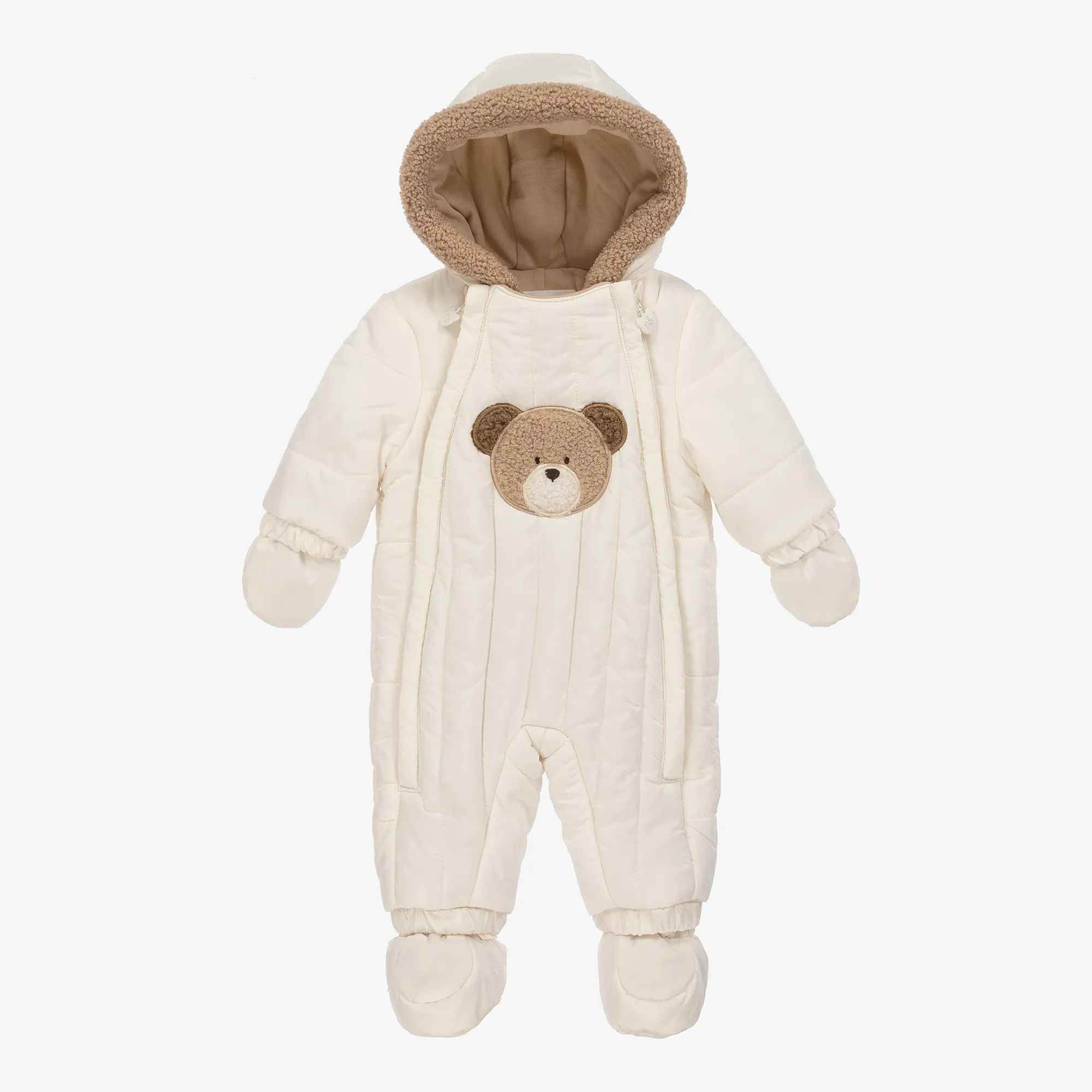 Ivory Padded Baby Snowsuit