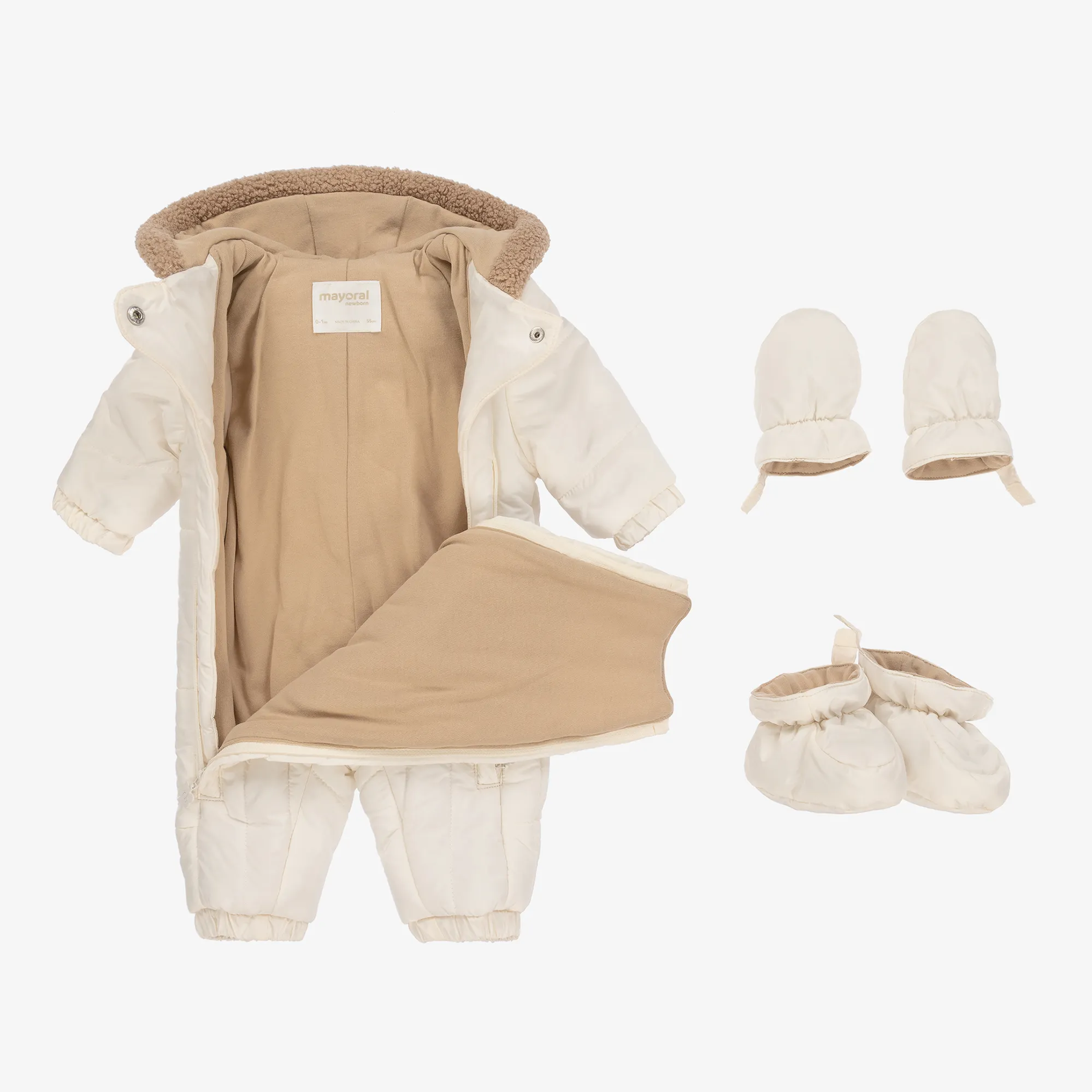 Ivory Padded Baby Snowsuit