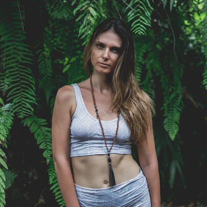 Jade Crop Yoga Top - RikRak print