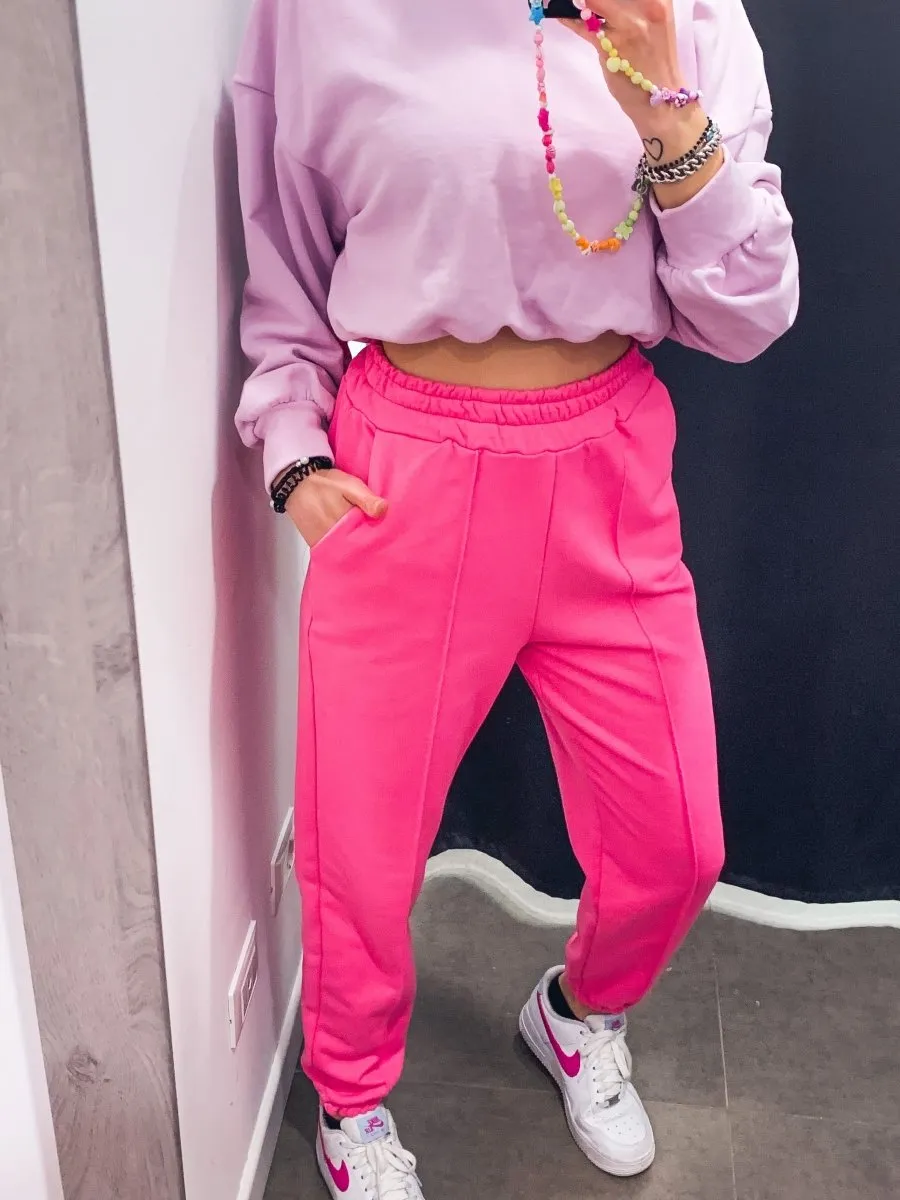 Joggers fucsia con cucitura