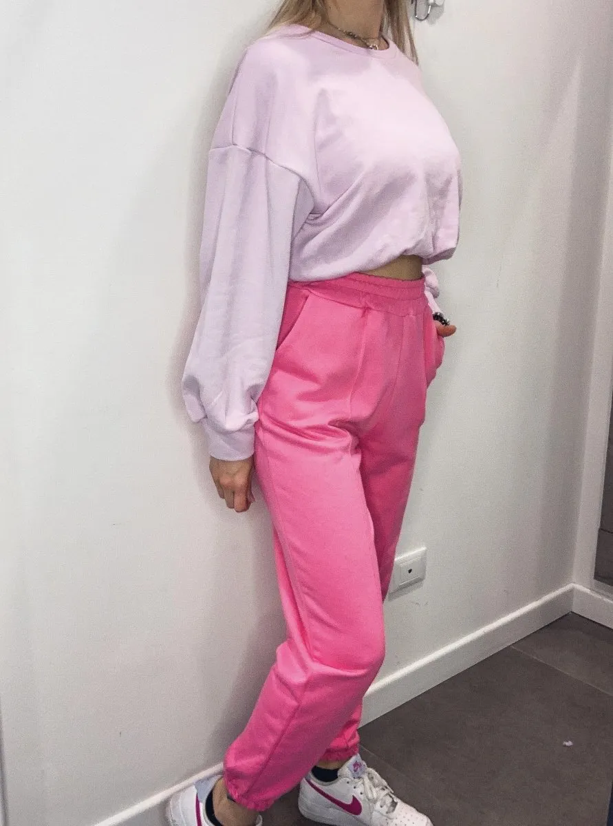 Joggers fucsia con cucitura