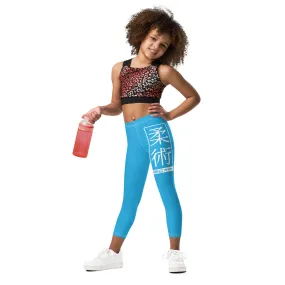 Kids' Girls Yoga Pants Workout Leggings Jiu-Jitsu 005 - Cyan