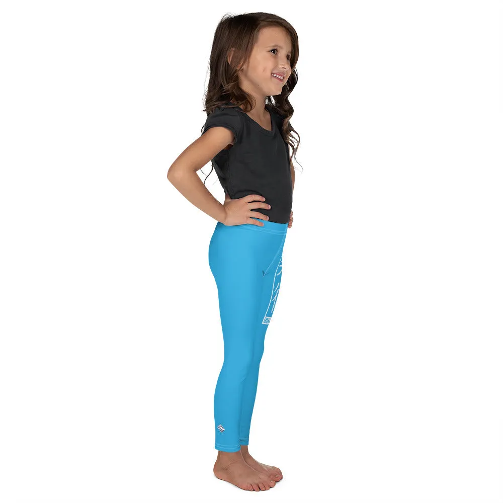 Kids' Girls Yoga Pants Workout Leggings Jiu-Jitsu 005 - Cyan