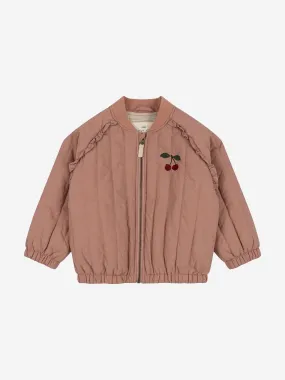 Konges Sljd Girls Juno Frill Cherry Bomber Jacket in Pink