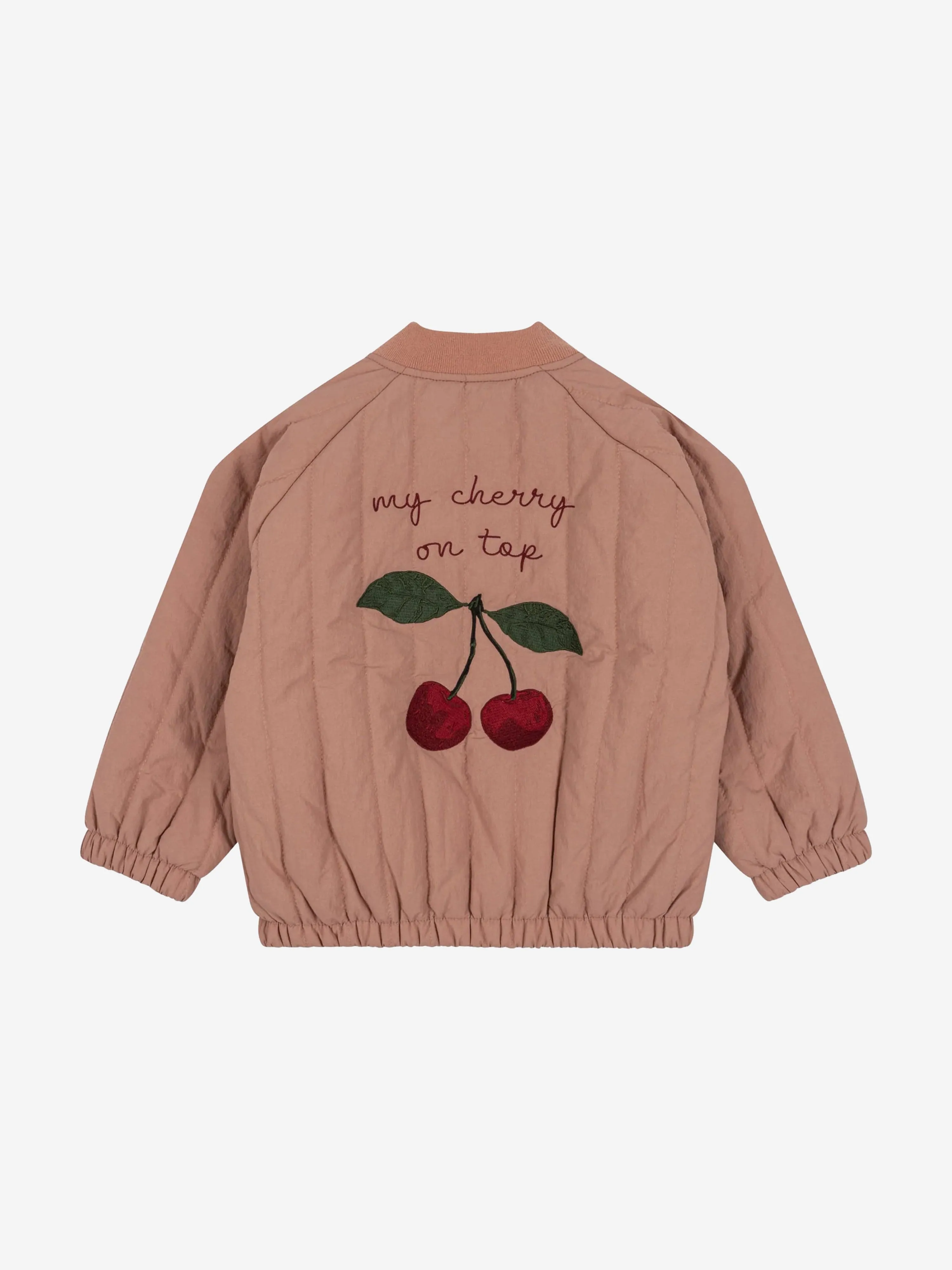 Konges Sljd Girls Juno Frill Cherry Bomber Jacket in Pink