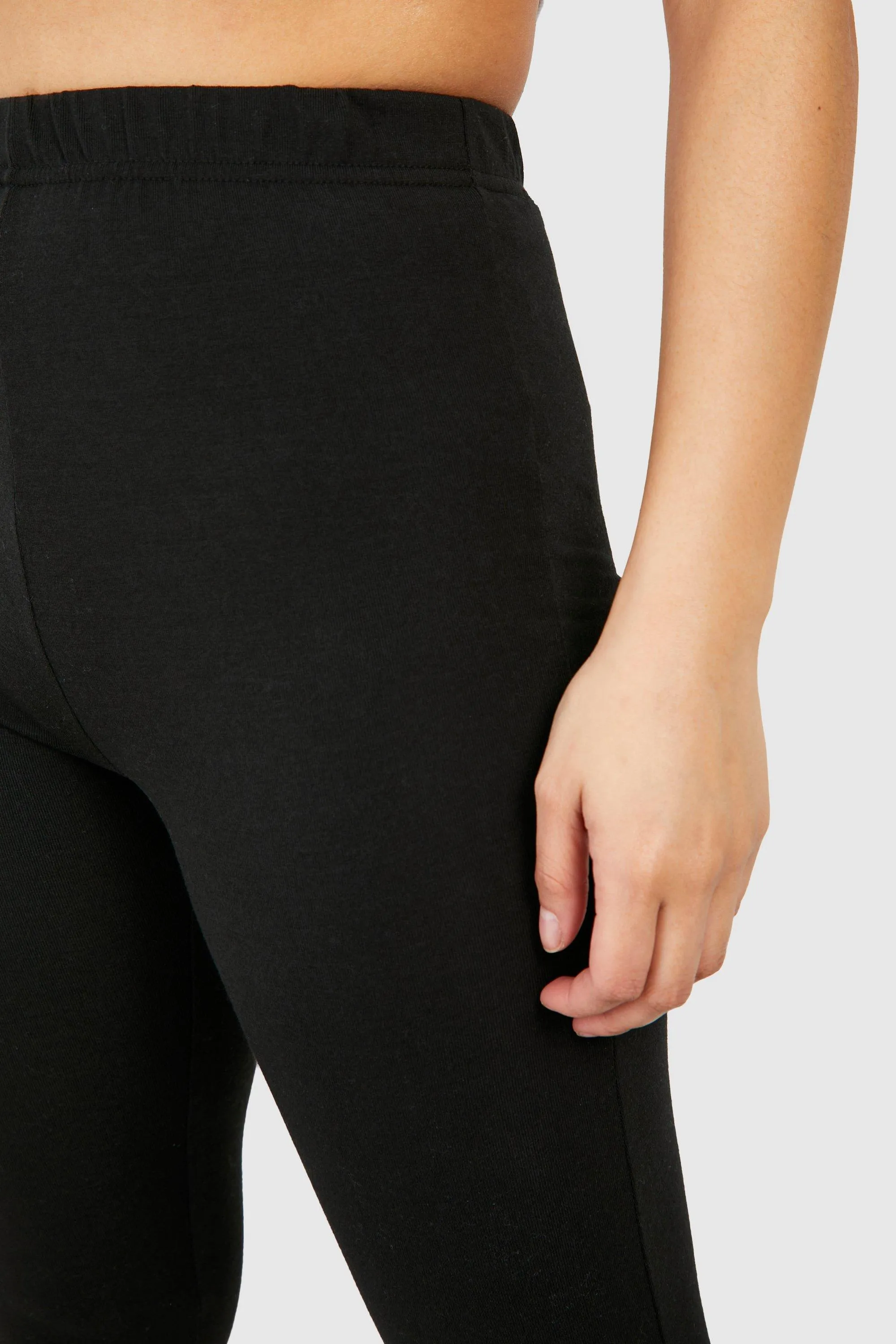 Leggings | Petite Cotton 3 Pack Black High Waisted Leggings | boohoo