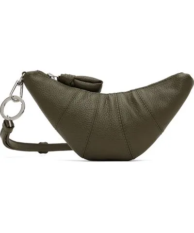 Lemaire Khaki Crossbody Croissant Coin Pouch