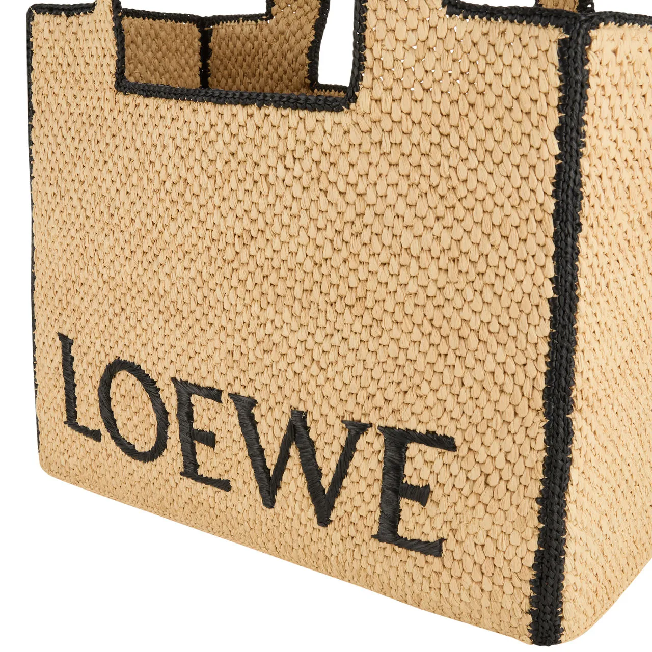 LOEWE PAULAS IBIZA 2024 Logo Font Large Raffia Tote - Natural