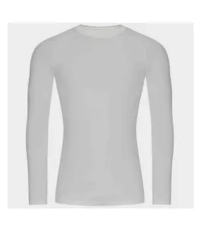 Mens active recycled base layer top arctic white AWDis Cool