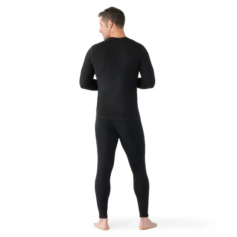 Men's Classic Thermal Merino Base Layer Colorblock Crew - Black-Winter Moss