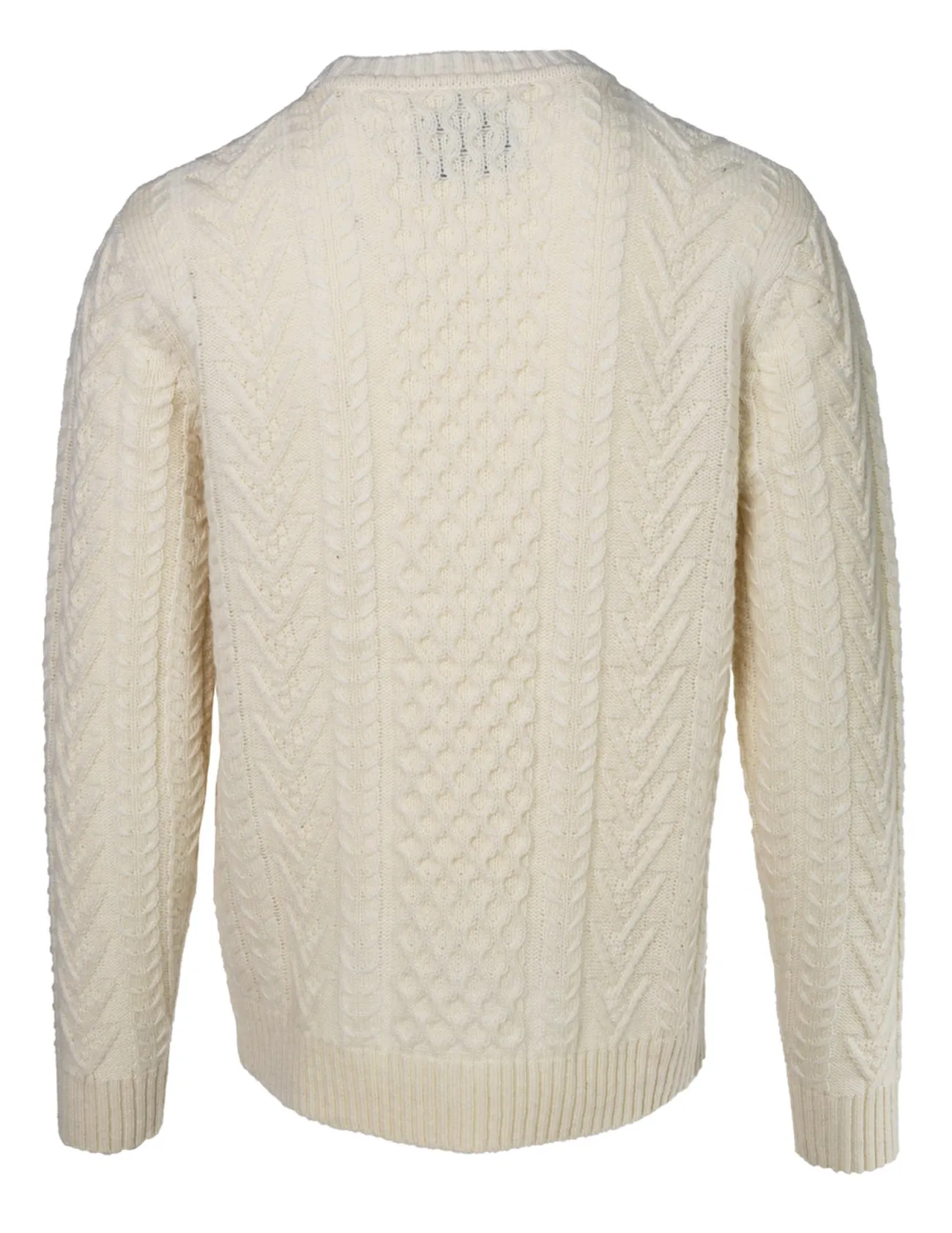 Men's Midweight Wool Blend Cable Knit Crew Neck Sweater