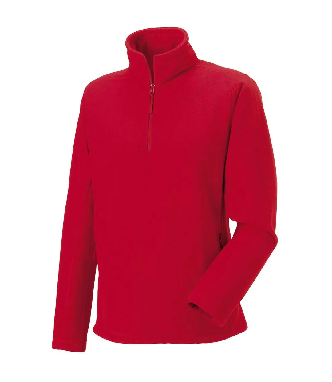 Mens quarter zip fleece top classic red Russell