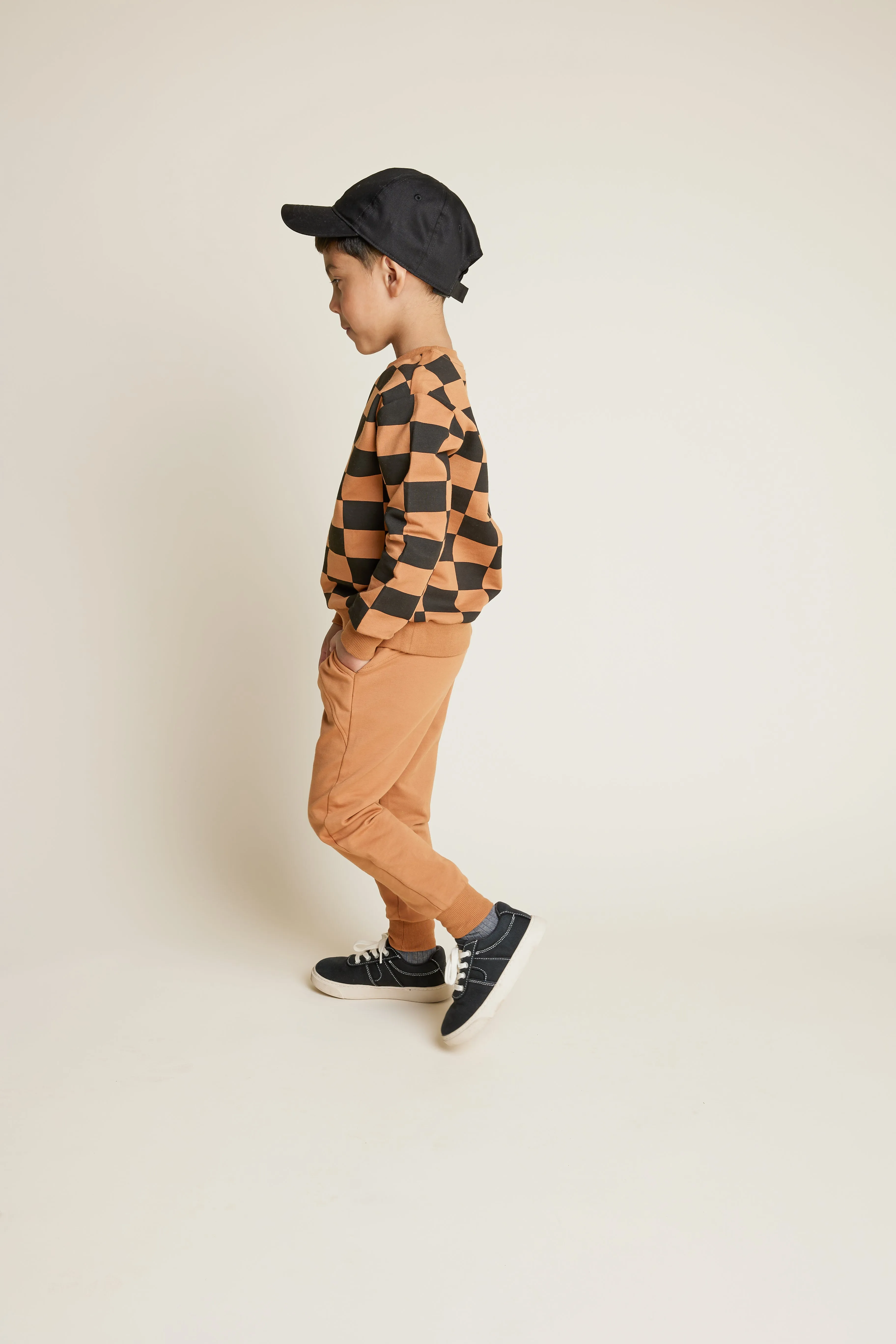 Miles The Label - Camel Check Sweatshirt