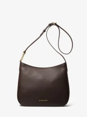 MK Kensington Large Pebbled Leather Crossbody Bag - Brown - Michael Kors