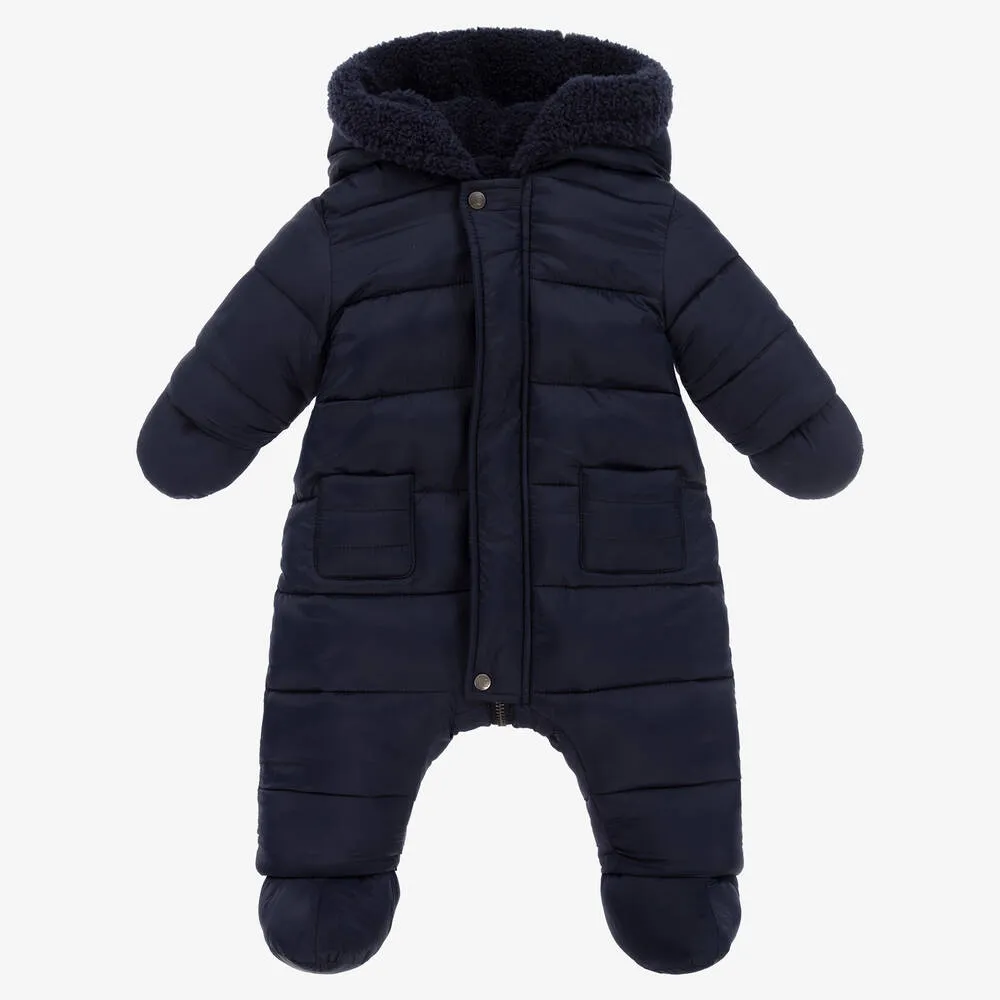 Navy Blue Reversible Puffer Snowsuit