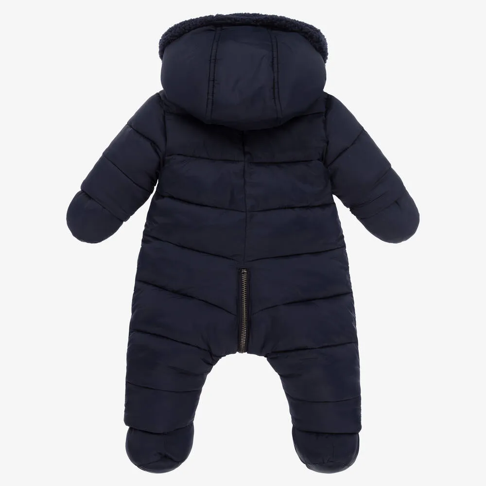 Navy Blue Reversible Puffer Snowsuit