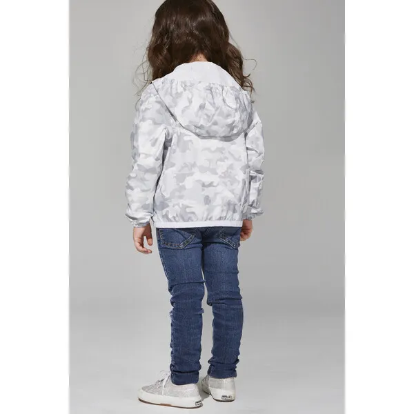 O8 Lifestyle Sam Print Packable Rain Jacket, White Camo