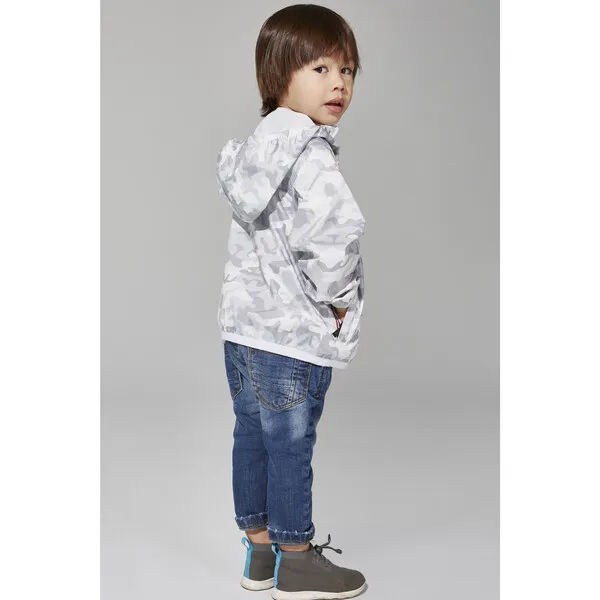 O8 Lifestyle Sam Print Packable Rain Jacket, White Camo