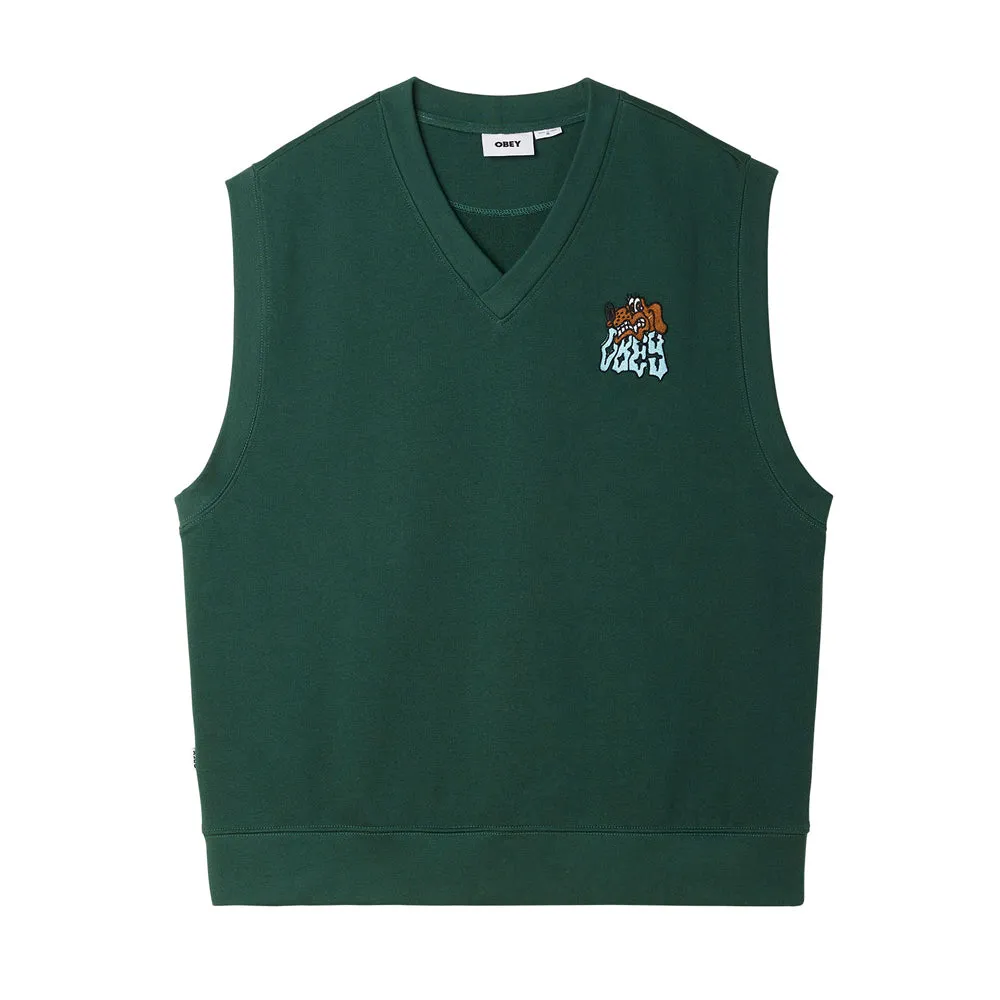 OBEY SLIDE FLEECE VEST // DARK CEDAR