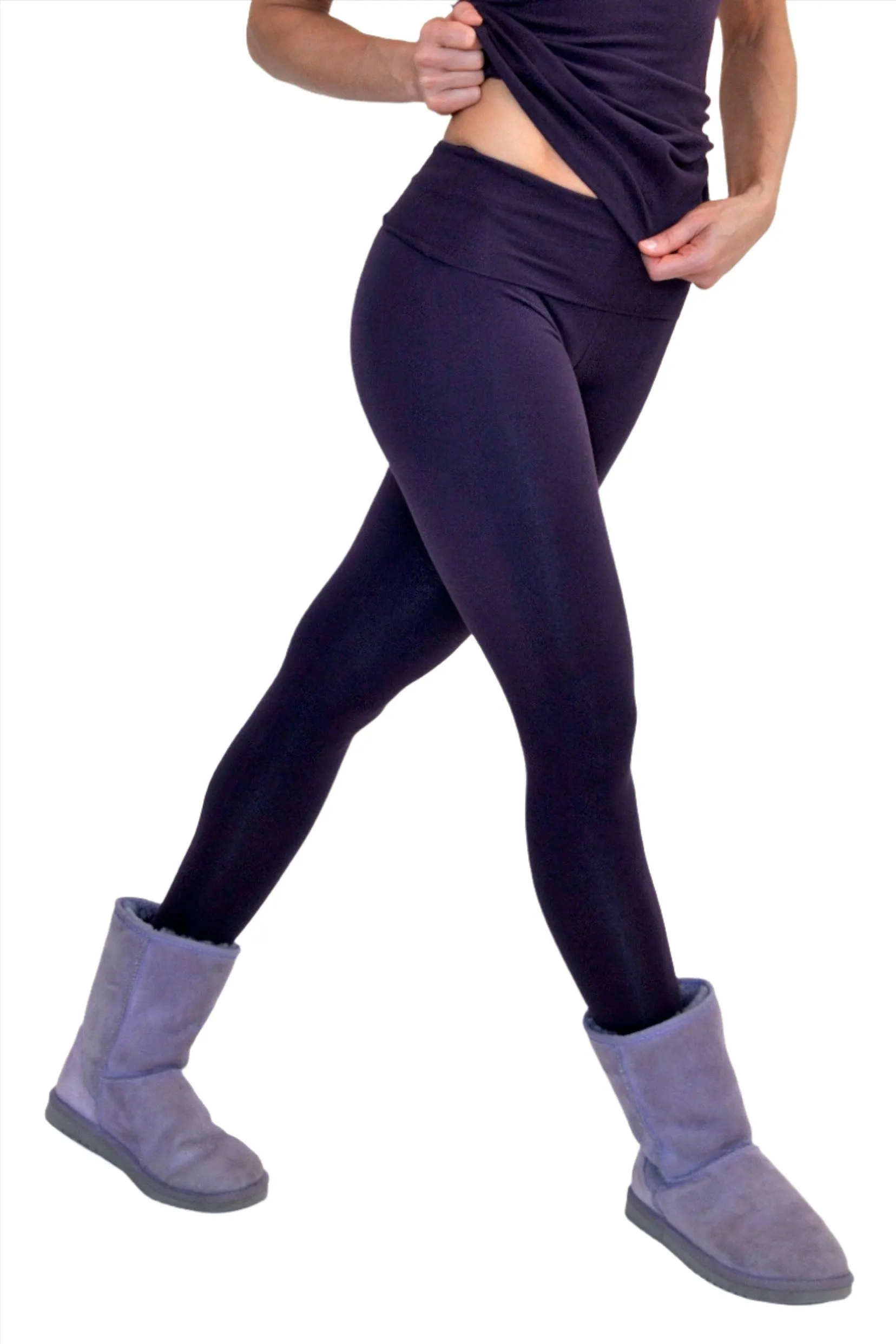 One Step Ahead Brushed Tactel Roll Down Fitted Leggings R600