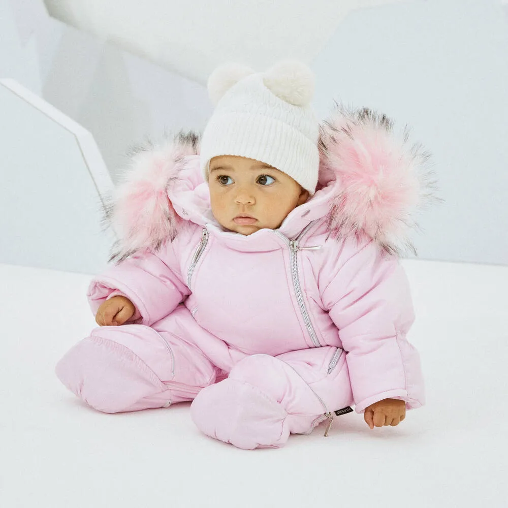 Pink 2-in-1 Baby Snowsuit