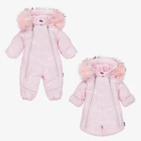 Pink 2-in-1 Baby Snowsuit