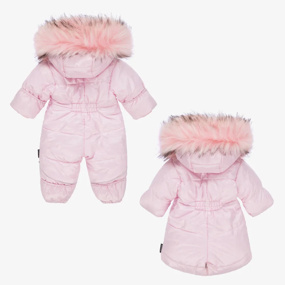 Pink 2-in-1 Baby Snowsuit