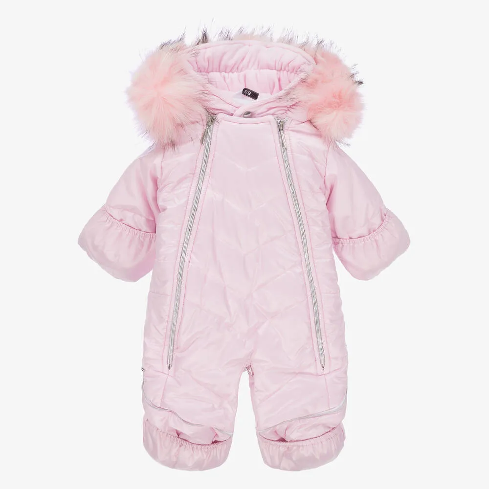 Pink 2-in-1 Baby Snowsuit