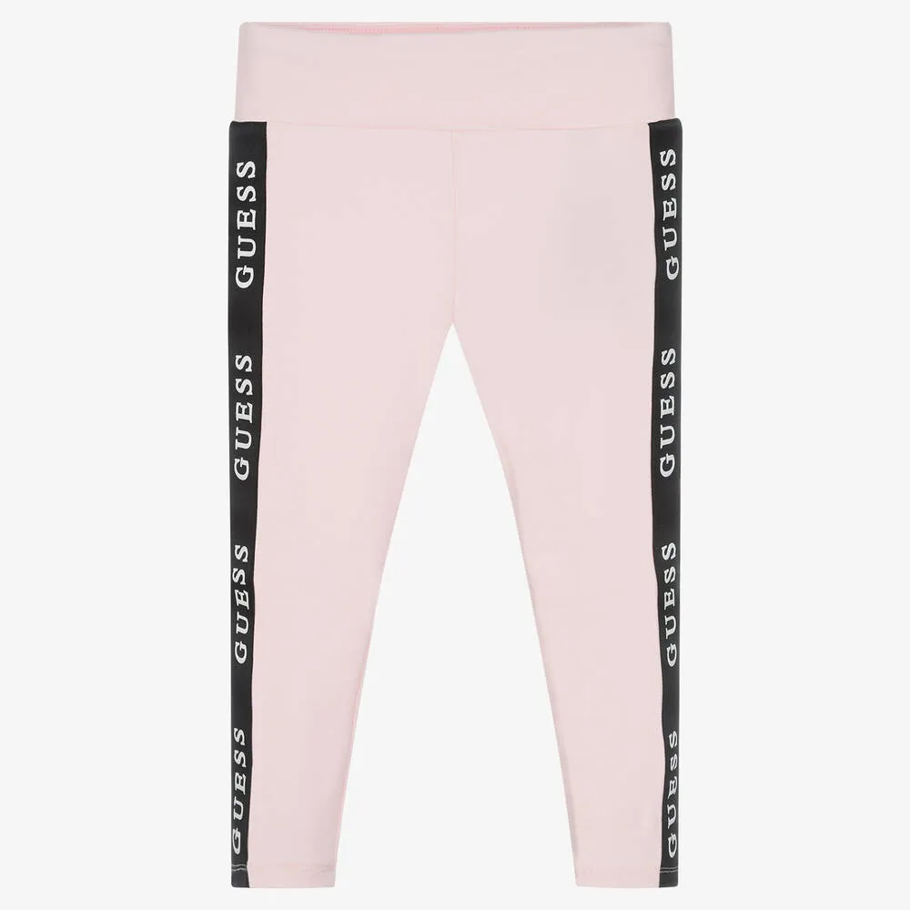 Pink Cotton Logo Leggings