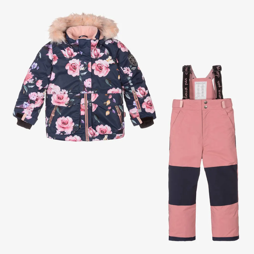 Pink Floral 2 Piece Snowsuit