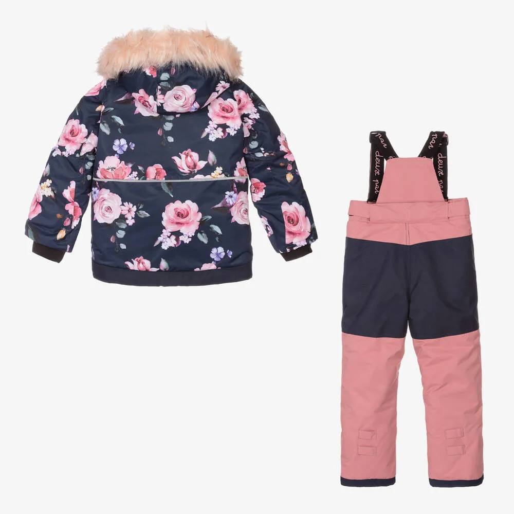 Pink Floral 2 Piece Snowsuit