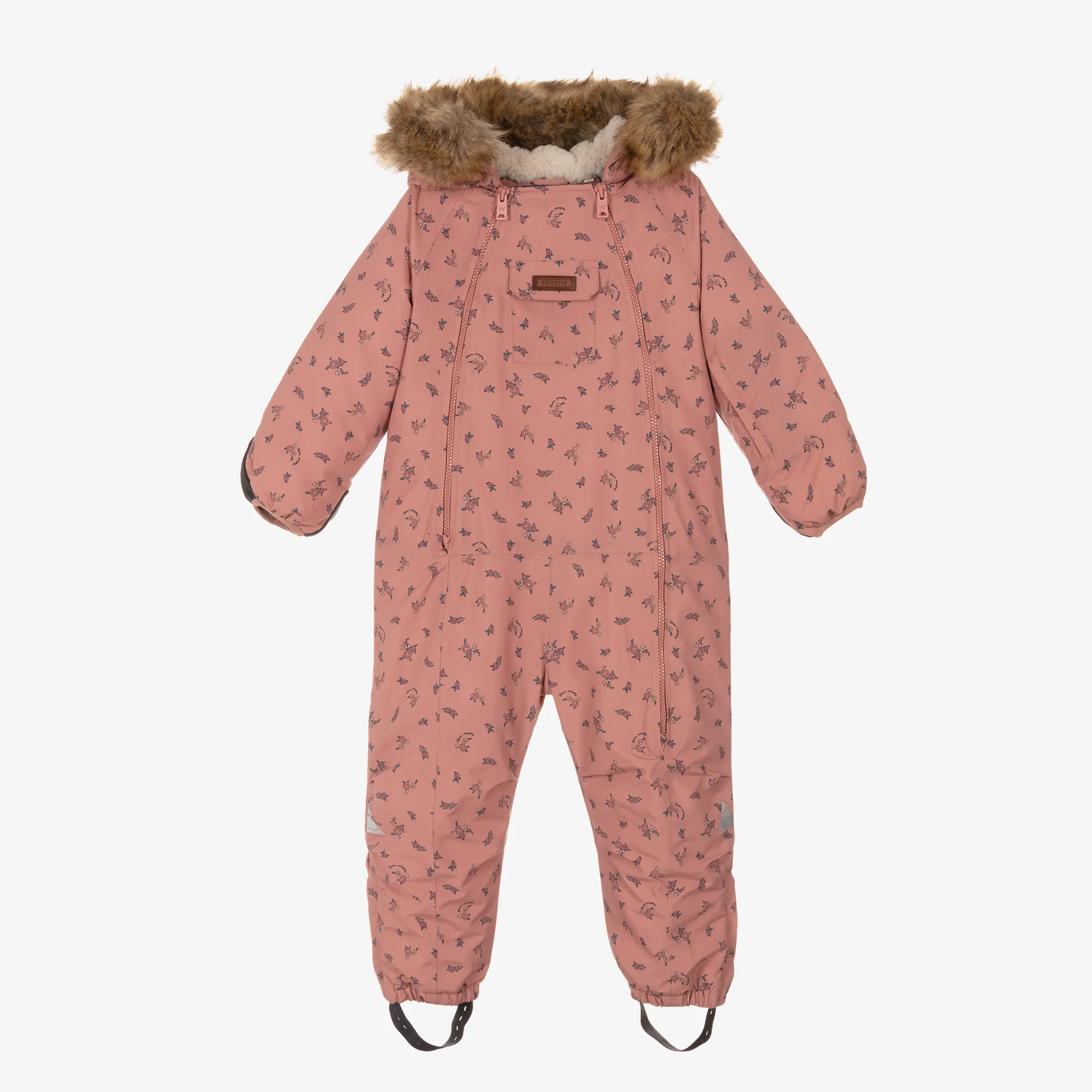 Pink Floral Padded Snowsuit