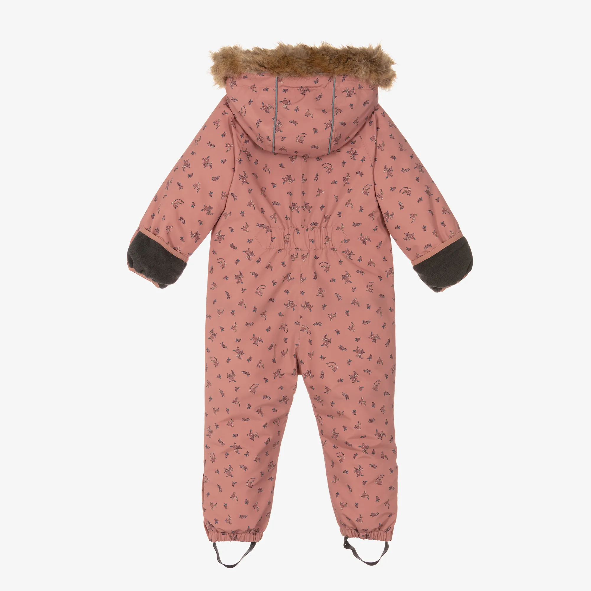 Pink Floral Padded Snowsuit