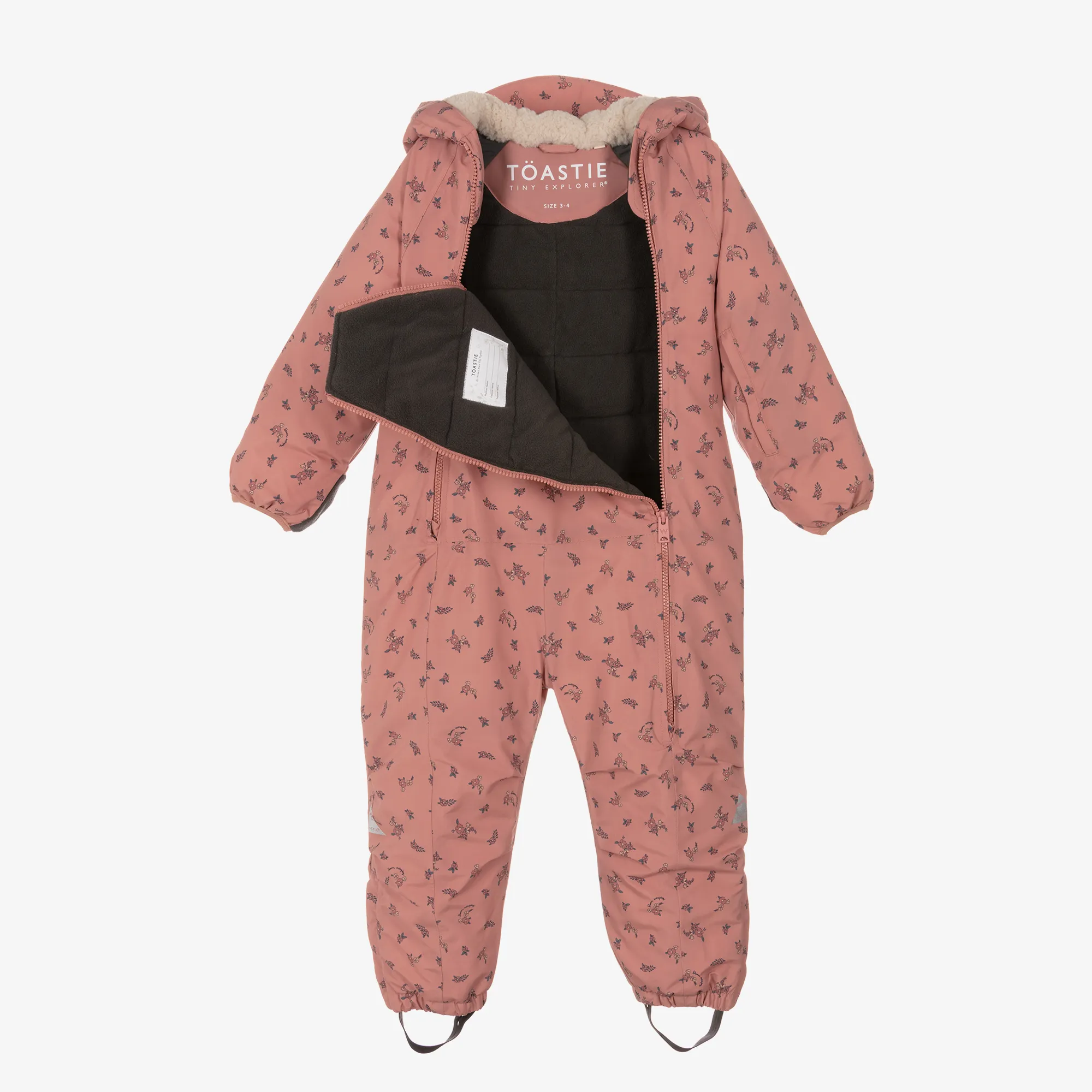 Pink Floral Padded Snowsuit