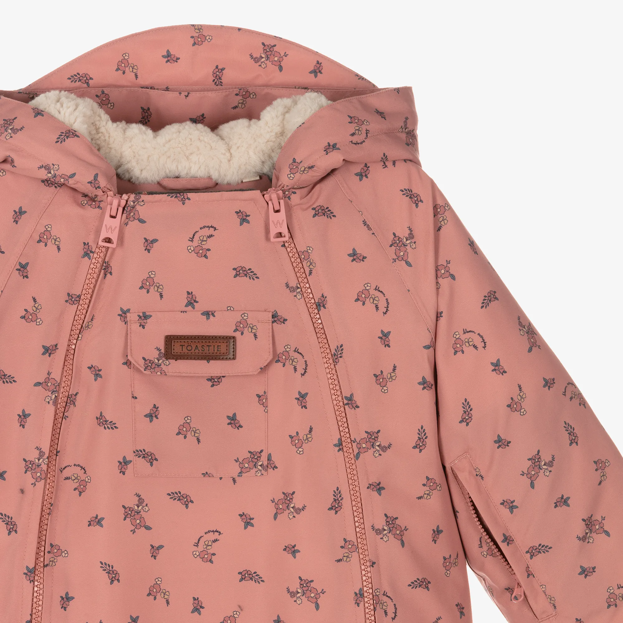 Pink Floral Padded Snowsuit