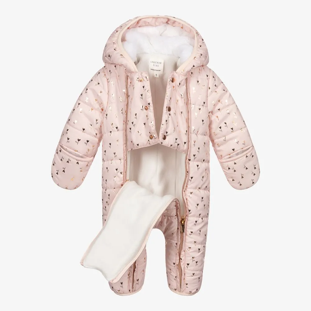 Pink Floral Snowsuit