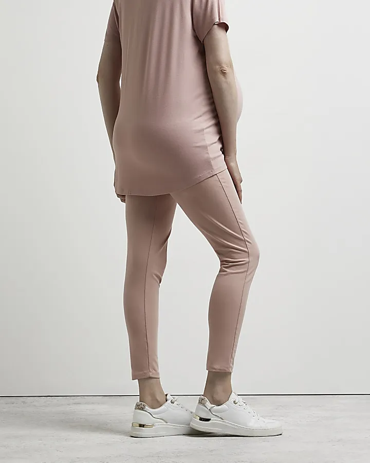 Pink maternity leggings