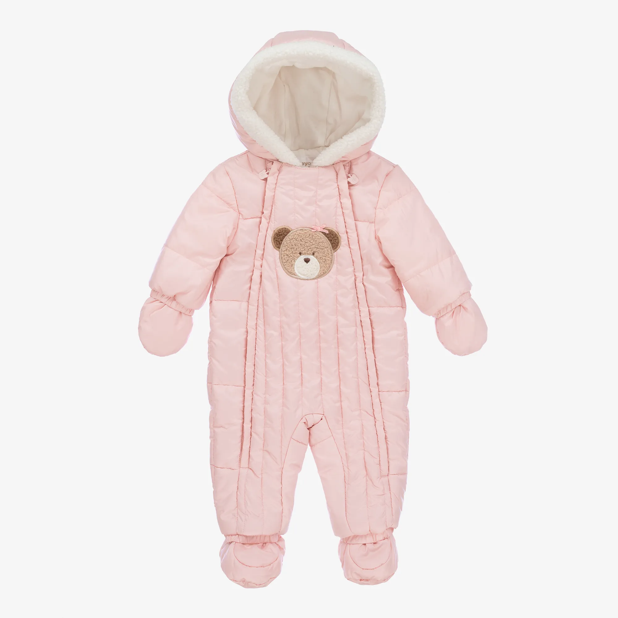 Pink Padded Baby Snowsuit