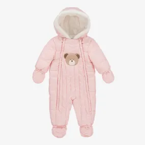 Pink Padded Baby Snowsuit