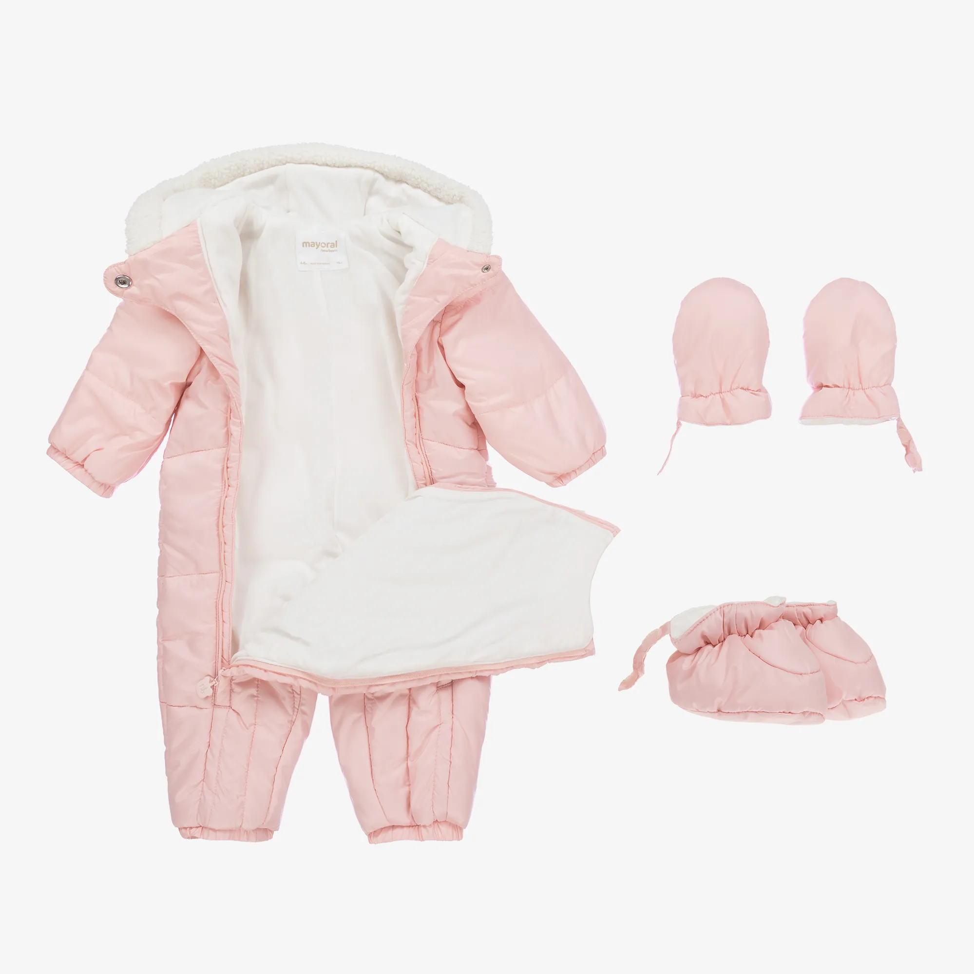 Pink Padded Baby Snowsuit