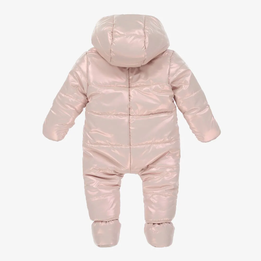 Pink Puffer Baby Snowsuit