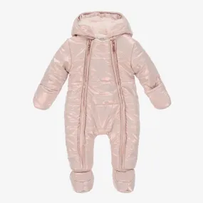 Pink Puffer Baby Snowsuit