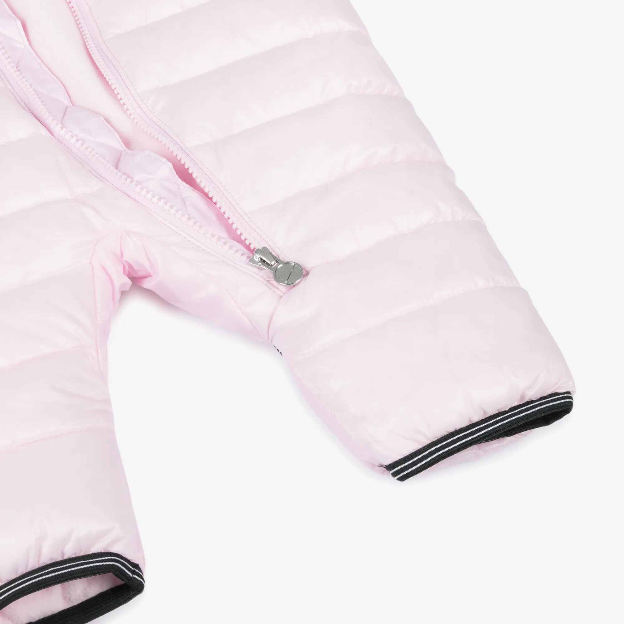 Pink Swoosh Logo Padded Baby Snowsuit