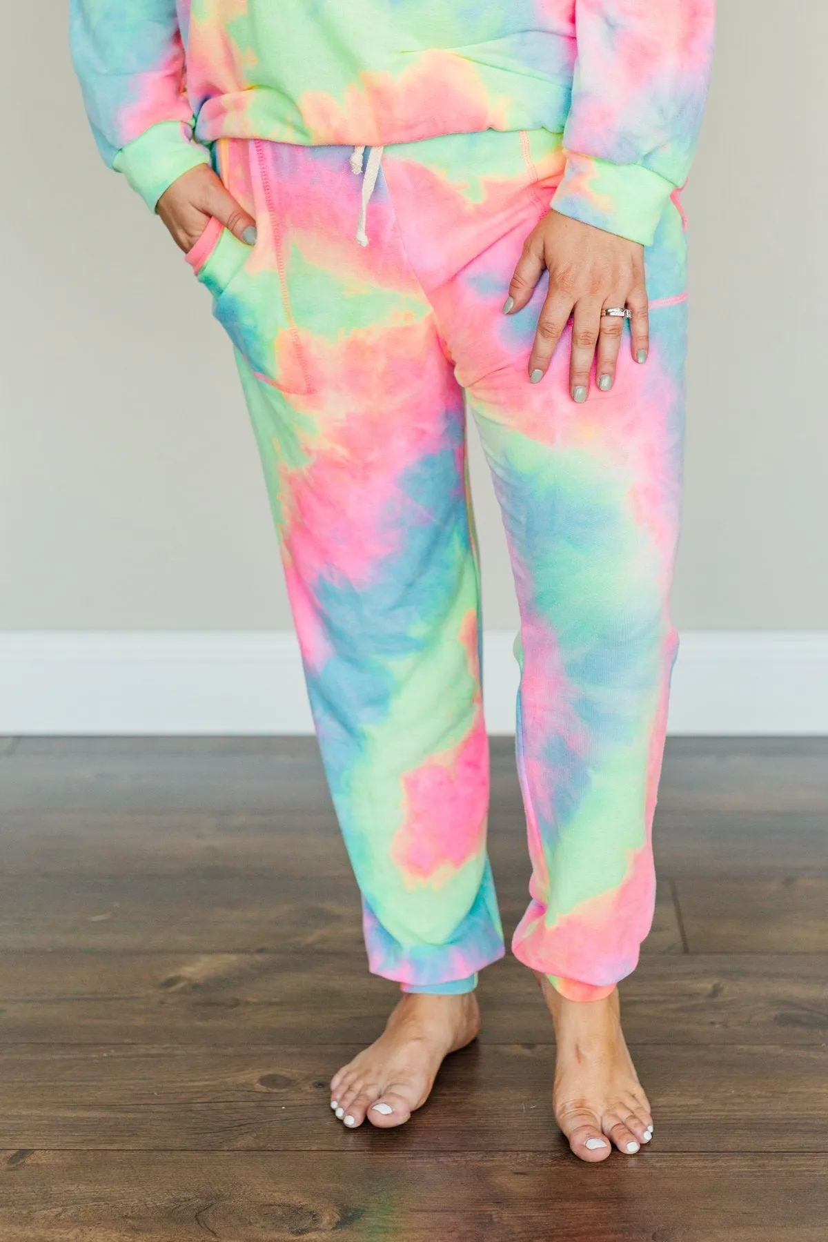 Radiant Smiles Tie-Dye Joggers- Rainbow