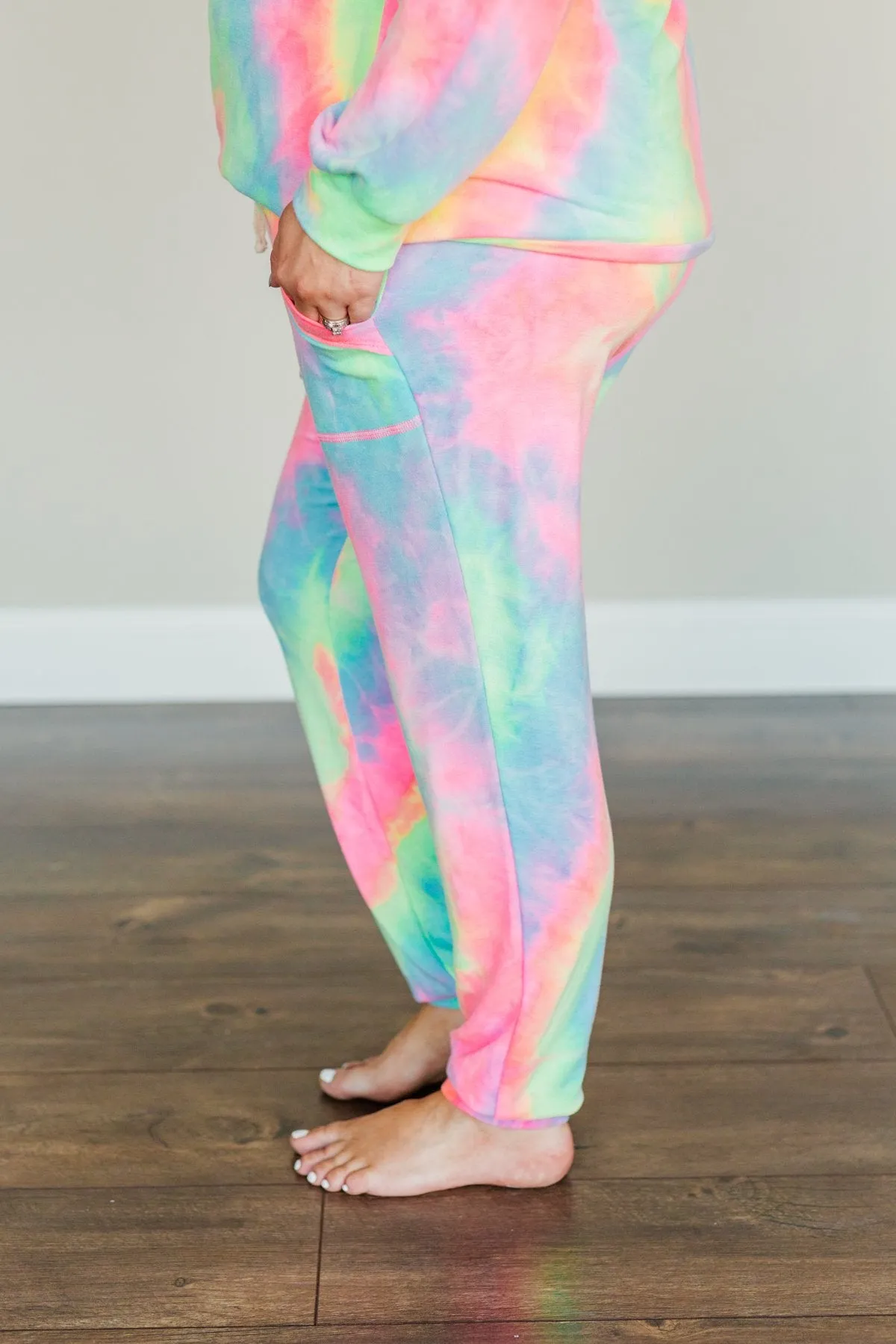 Radiant Smiles Tie-Dye Joggers- Rainbow