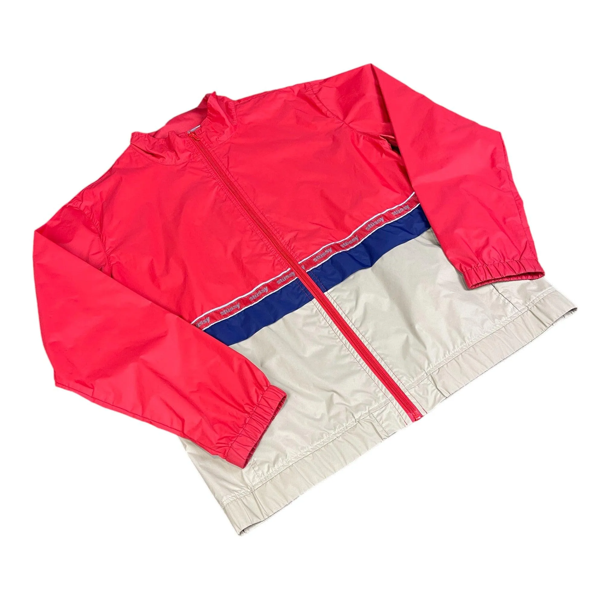 Red + Beige Stussy Jacket - Medium